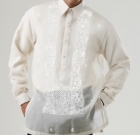 Men's Barong Cream Jusi fabric 100818 Cream Men's Barong Cream Jusi fabric 100818 Cream